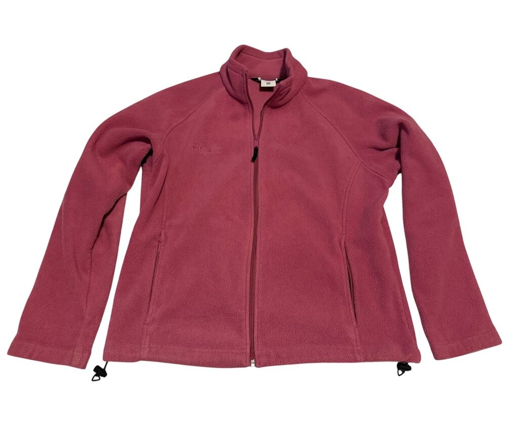 Columbia Womens XL Fast Trek II Full Zip Fleece Jacket Mauve Dusty Rose Pink
